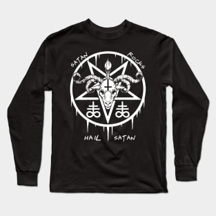 HAIL SATAN - SATAN ROCKS - FUNNY SATANIC OCCULT Long Sleeve T-Shirt